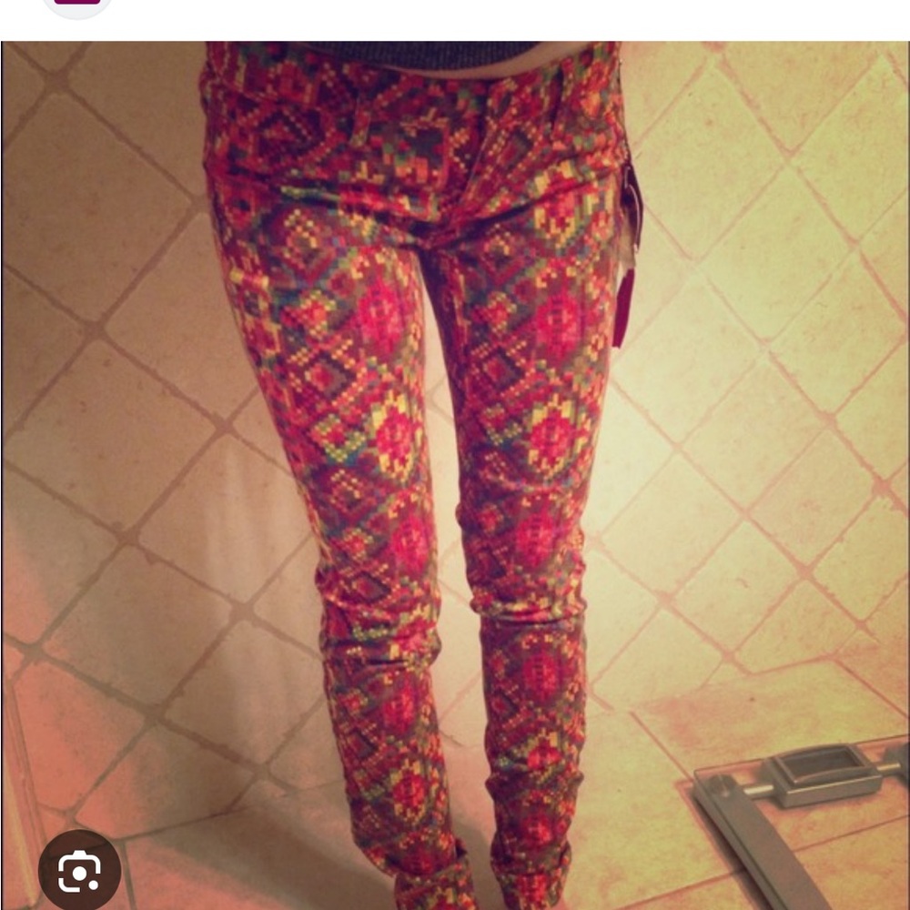 Princess Vera Wang Multicolor Geometric Skinny Pants